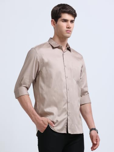 Image of Miraan Men's Satin Long Sleeve Casual Shirt (GASATIN)