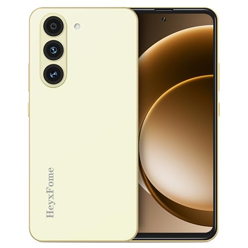 HeyxFome Mobile Phones - Android 14 Smartphone, 6.6" HD+ Large Display, 13MP Camera, Octa Core Android Phones, 6(3+3) GB+32GB/256GB, 4G Dual SIM Free Mobile Phone, Face ID/GPS, Cheap, UK (Light Gold)