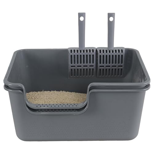 2 areneros para gato abiertos con lados altos 19.49 x 15.31 x 8.54 pulgadas miniatura 1