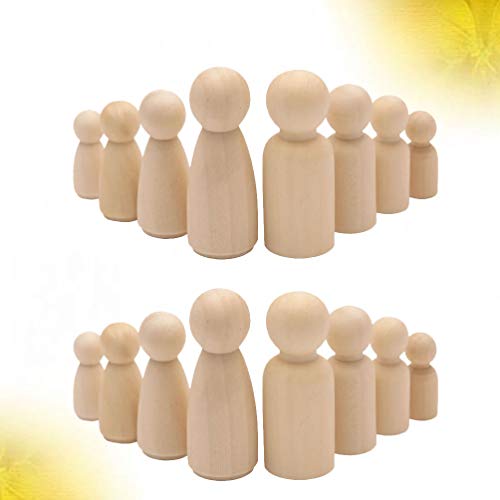 EXCEART 50 Pcs Corpos de Boneca Peg de Madeira Inacabados Naturais Boneca de Madeira Pintura Bonecos