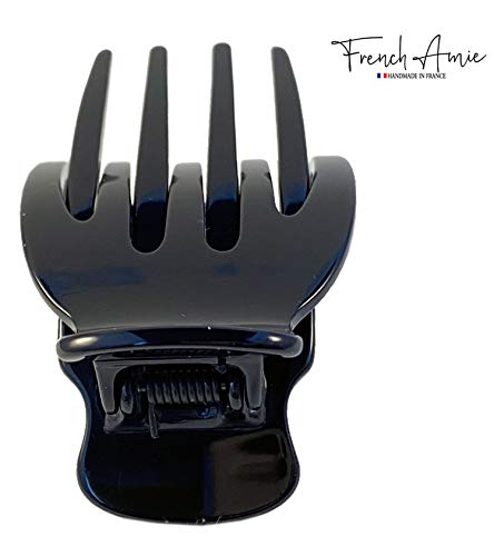 Miniatura 4 de French Amie Bear Paw - Pinza pequeña de acetato de celulosa de 2  pulgadas, hecha a mano, antideslizante, flexible, para cabello fino, para yoga,