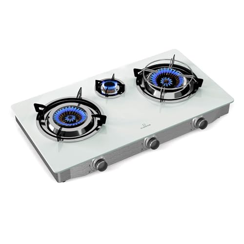 Klarstein Barzona Gaskochfeld, 3-Brenner Edelstahl & Glas...