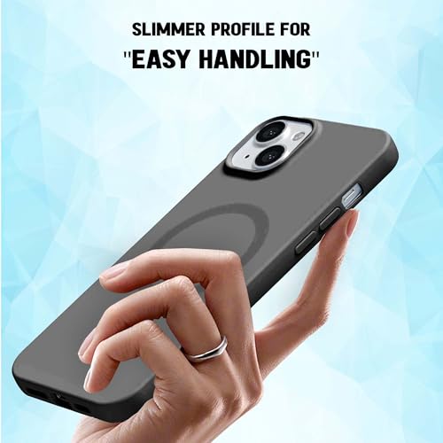 Image of Kratos Active Grip Silicone Case Cover Compatible with iPhone 15 Plus - Enhanced Protection, Wireless Magnetic Charging Case with Raised Edge Camera & Screen Protection, Shock-Resistant Design Black