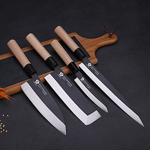 Wildmok Knife Set Of 4 Gyuto Sushi Chef Knives-Yanagiba-Deba-Nakiri-Utility Kitchen Knife thumb #4