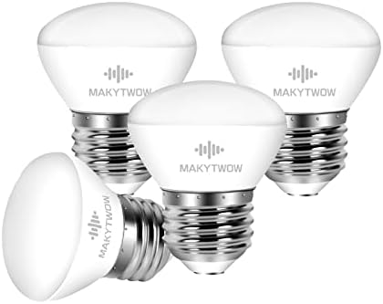 R14 Led Bulb 4W E26 Base 2700K Warm White Dimmable Mini LED Reflector Floodlight Bulb 40W Equivalent 400 Lumens 4Pack,MAKYTWOW