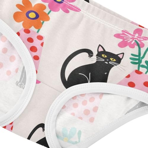 Cute Black Cats Floral Beige Girls Underwear Toddler 2t Cotton Cute Panties Girl Bright Kids Undies Briefs4