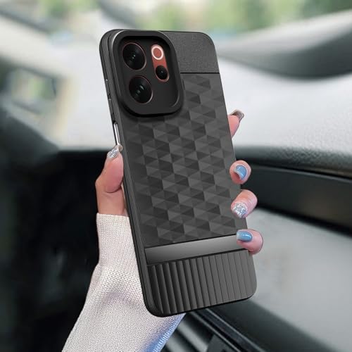 Image of Back Cover for Vivo V70 Elite 5G Camera Protection 3D Hexa Cube Design Silicone Protective Bumper Back Cover Case for Vivo V70 Elite 5G - Black