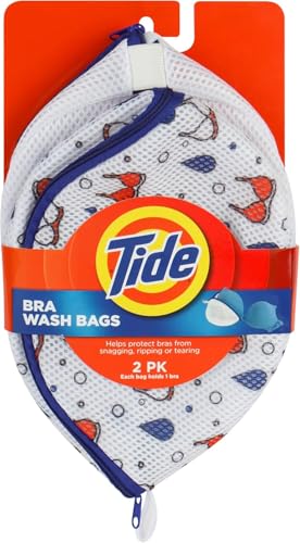Tide Bra Wash Bag, Mesh Lingerie Laundry Bag for Wash Machine, Holds 1 Bra, Protection from Snagging, Ripping, or Tearing, 2 Pack