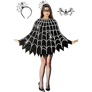 CONGRU 3 Pcs Spider Net Poncho for ...