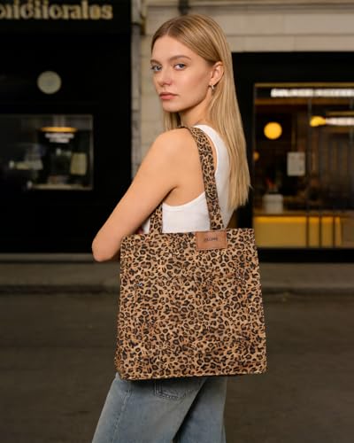 Bolso Tote Leopardado para Mujer Lona Grande miniatura 3