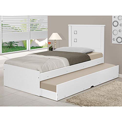 Cama Solteiro com Auxiliar Tebarrot Barcelona Branca