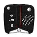 Produktbild kwmobile Autoschlüssel Hülle kompatibel mit VW Golf 7 MK7 3-Tasten Autoschlüssel - Silikon Schutzhülle Schlüsselhülle Cover Kratzer Krallen Schwarz Hellgrau Schwarz