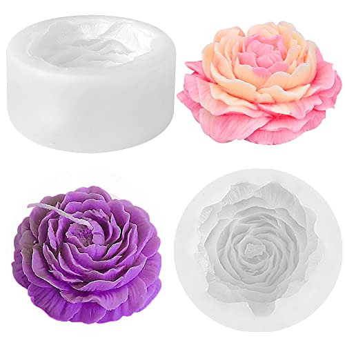 3D Grand Pivoine Nid D'abeille Bougie Moules Fleur Rose Moule En Silicone Cire De Soja Cire D'abeille Aromathérapie Savon Faire Des Saint Valentin Décoration De Fête De Mariage Décoration De La Maison Cover