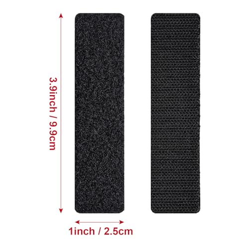 Image of Nylon Heavy Duty Hook and Loop Tape with Adhesive, Double Sided Strong Backing Tape for Crafts, Office, Wall Adhesive Tape (20 Sets of 1x4 inch)