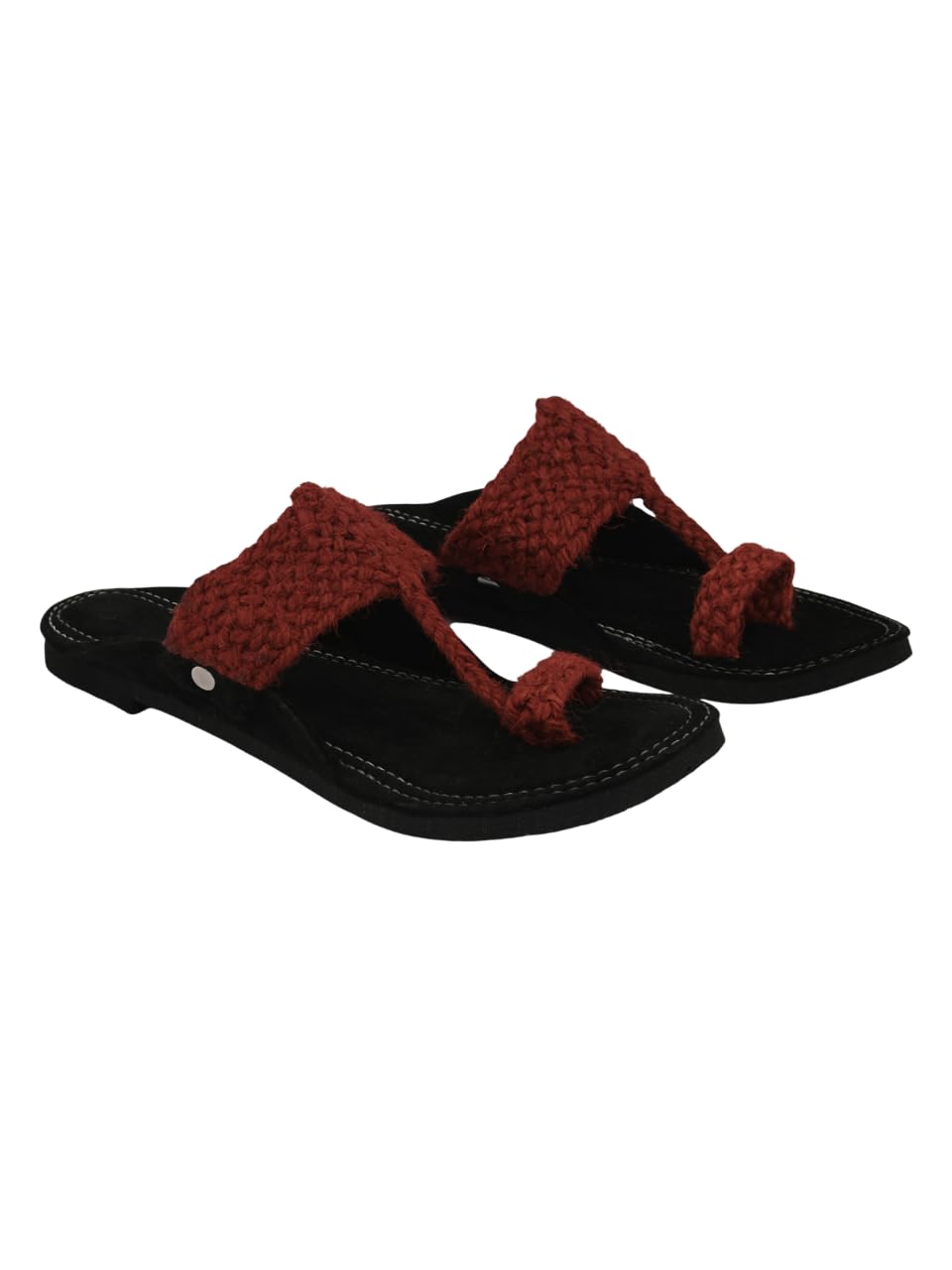 Men's Braided Toe Ring Sandal Flat Slip-On Footwear Handcrafted Design Velvet Chappal-image-6