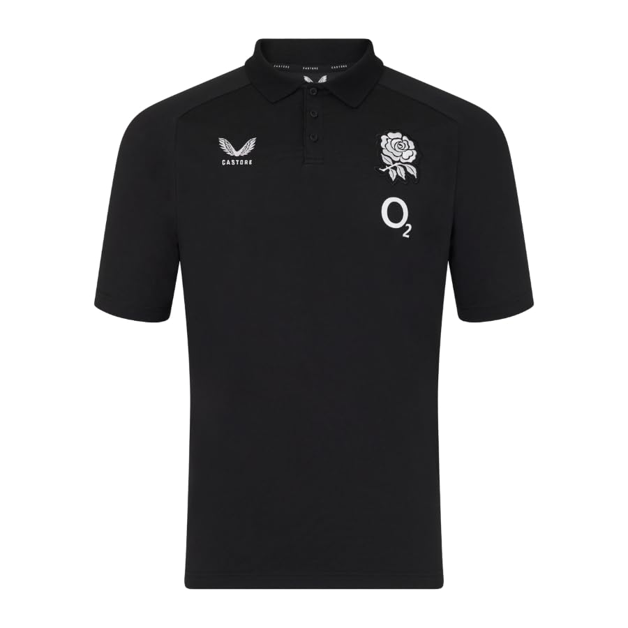 Castore England Rugby Mens Off Pitch Polo Black 4XL
