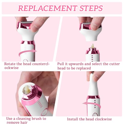 NXPZ Máquina de Afeitar Eléctrica para Mujer, 5 en 1 Máquina de Afeitar Eléctrica para Mujer, Rasuradora Íntima Sin Dolor, para Bikini, Axilas, Piernas, Cejas y Nariz, con Pantalla LED, Carga USB - imagen 7