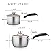 TeamFar 1qt & 2qt Saucepan with Lid, Stainless Steel Small Cooking Pot, Milk Sauce Pan with Long Handle for Home Kitchen, Non-Toxic & Heavy-Duty, Multi-use & Dishwasher Safe