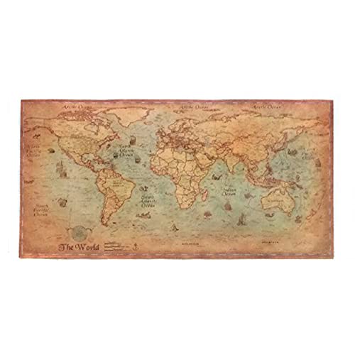 Vintage Kraft Paper World Map 71 * 36Cm Personalized Art Print School Educational Maps Decoration Wall Poster Globe Map #TOP7