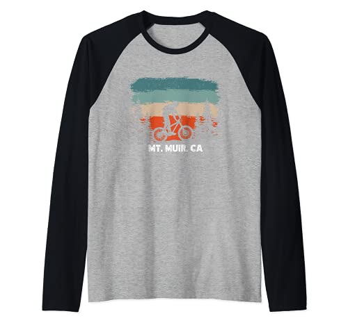 Mountain Bike Retro Sunset Raglan Baseball Tee