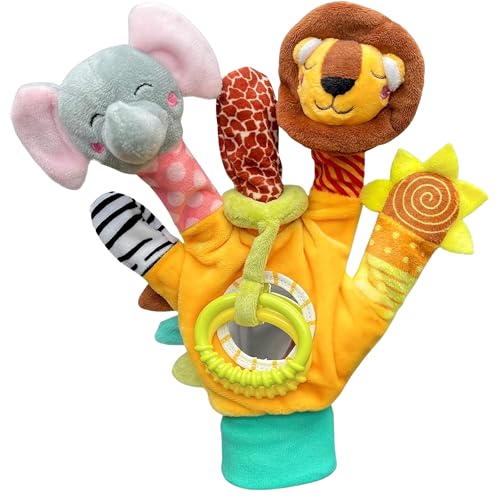 HELDENGUT® 2in1 Spielhandschuh als ideales Baby Geschenk - Absolut sicher & unbedenklicher Baby Fingerpuppen Handschuh - Super Spielzeug zur Geburt ab 0 Monate für Jungen & Mädchen
