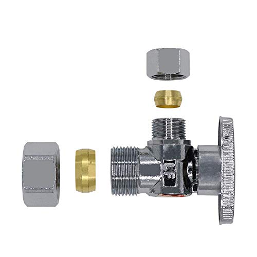 image for AIRISIN 1/4 Quarter Turn Brass Angle Stop Valve 1/2