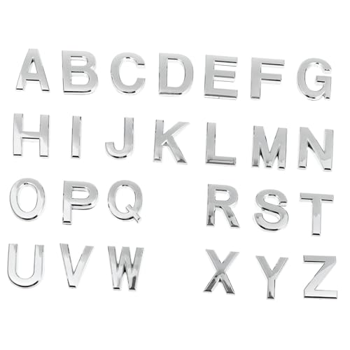 LOORGVEL 26個 アルファベットステッカー 粘着式ドア用レターデカール 防錆加工 モダンデザイン 室内外対応 メールボックス ハウスナンバー