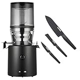 Hurom Black H320 Slow Juicer with German Steel Knife Set, Self-Feeding Cold Press Juice Machine, Corrosion-Resistant and Non-Stick Coated Blades, High Yield, BPA Free (500ml/ 16oz)