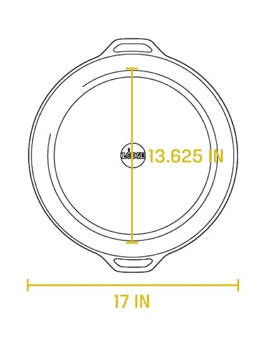 Lodge Seasoned Cast Iron Skillet With 2 Loop Handles - 17 Inch Ergonomic Frying Pan #TOP7