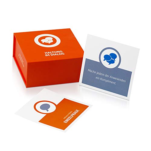 Preisvergleich Produktbild Haltung im Dialog Business-Kartenspiel für Erwachsene / Fragespiel für Kollegen zur Teamentwicklung und zwischenmenschlichen Begegnung für agiles Projektmanagement und andere Coaching Situationen