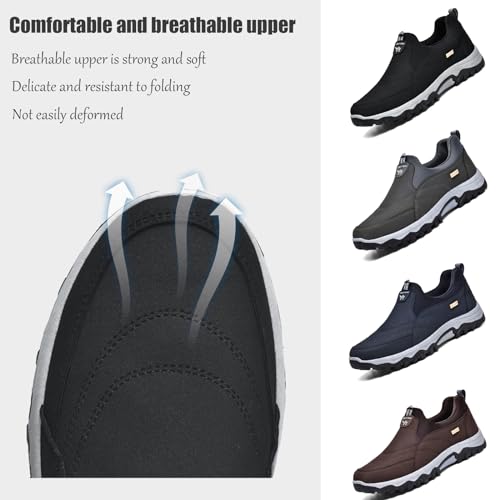 Men's Slip-on Orthopedic Non-Slip Walking Loafers Fashionable Comfort Breathable Arch Support Outdoor Hiking Sneakers Casual Soft Flats Driving Work Shoes3