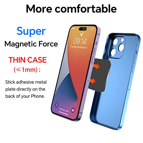 【2-Pack】 Magnetic Phone Holder For Car Vent,【Upgraded Clip】Car Vent Magnetic Phone Mount, 【Strong Magnet 】【 360° Rotation 】Magnetic Air Vent Phone Bracket For Car Fits Iphone Samsung, Etc Cell Phone #TOP2