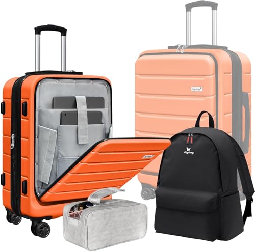 KEYTANG SmileLine 20" Carry-On Hardside Suitcase Orange