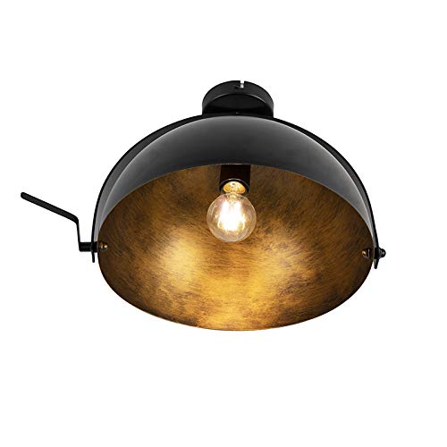 QAZQA Magna Licht88 - Industriele Plafondventilator Met Lamp - 1 Lichts O 1300 Mm Zwart Industrieel Woonkamer Slaapkamer Keuken QAZQA Magna Licht88 - Industriele Plafondventilator Met Lamp - 1 Lichts O 1300 Mm Zwart Industrieel Woonkamer Slaapkamer Keuken