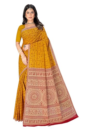 Image of TAMAIRA FASHION Mulmul Pure Cotton Saree For Woman Warli Printed |Office Wear Daily Wear Sarees For Women Without Blouse Piece(Available in 16 Colours)