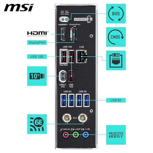 Image of MSI B850 Gaming PRO WIFI6E Motherboard, ATX - Supports AMD Ryzen 9000 /8000 / 7000 Processors, AM5 - DDR5 Memory Boost 8200+ MT /s (OC), PCIe 4.0 x16, M.2 Gen5, Wi-Fi 6E, 2.5G LAN