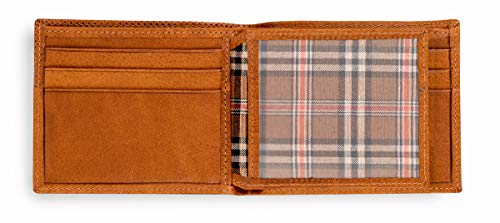 Vasa Cognac Horizontal Top Grain Leather Wallets For Men - European Luxury Minimalist Bifold Wallet with RFID and NFC Blocking Credit Card Holder - Premium Mens Slim Bi Fold Pocket Wallet2