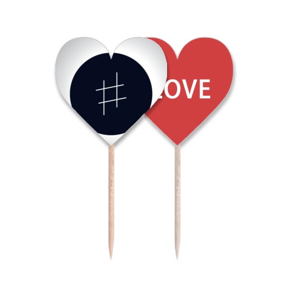Cure-dents Drapeau Cœur Noir White Music Signature pour Buffets et Fêtes
