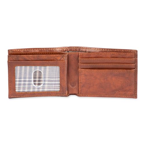 Image of Columbia Mens RFID Slim Bifold Wallet With ID Window Light Brown