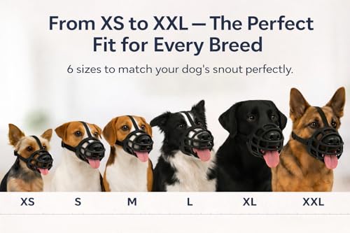 maulkorb Hund - für große Hunde - Silikon Maulkorb verstellbar weich komfortabel - für Training, Spaziergang & Tierarzt - Flamingo Maulkorb Benzo XL