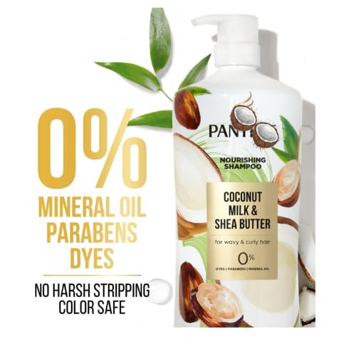 Shea Butter and Coconut Milk SHAMPOO, 38.2 fl oz - Moisture for Curly, Wavy & Dry Hair - Nourishing, Frizz Control, Sulfate-Free Shampoo for Shine & Softness