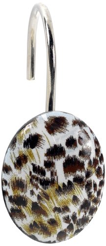 Carnation Home Fashions PHPA-Che/M Cheetah Resin Shower Curtain Hooks, Multicolor