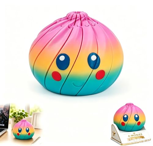 3D Dumpling Squishy Blind Box, Twisty Fidget with Case, Articulated Desk Figurine, Palm Size Stress Relief Sensory Toy, Novelty Gift for Students Adults Party Favors，Pink*1
