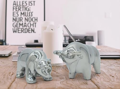 FeinKnick Ceramic Sculpture Bull and Bear as a Symbol for Economy and Stock Exchange - Image 4