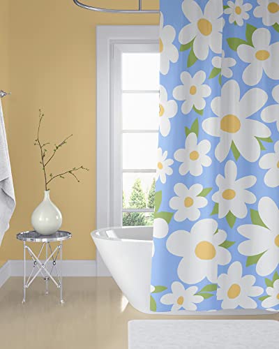Ysohq Floarl Daisy Shower Curtain For Bathroom - Waterproof Stall Size Plant Patterned Aesthetic Cute Kids Shower Curtain For Summer Bathroom Decor W 72 X L 72 Inches With 12 Hooks #TOP2