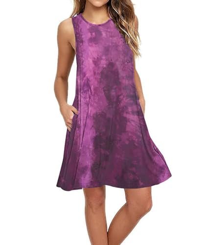 Image of Sun Dress for Women Casual Sleeveless Beach Cover up Dresses with Pockets