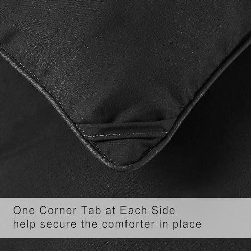 Image of COHOME California King Size Warm Comforter - All-Season Duvet Insert | Quilted Down Alternative Comforter,Luxury Hotel Ultra-Soft, Anti-Clump Tech & 8 Tabs, Machine Washable, Black 96 inch x 104 inch