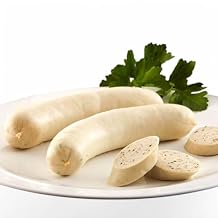 German Weisswurst with Parsley - 50 Fully Cooked Sausages in 10 Pound Case - Authentic German Sausage for Chefs