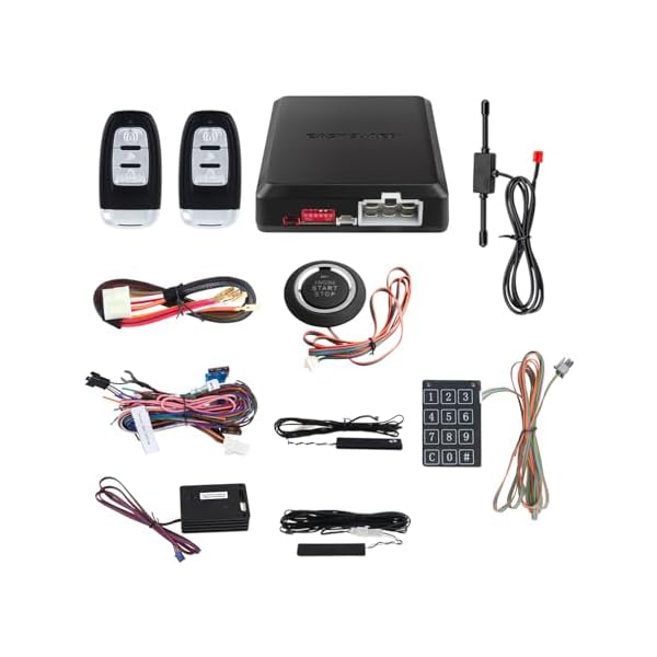EASYGUARD EC002-NS PKE Passive Keyless Entry Car Alarm System Remote Start Starter Push Start Stop Button Touch Password Entry Shock Sensor Alarm