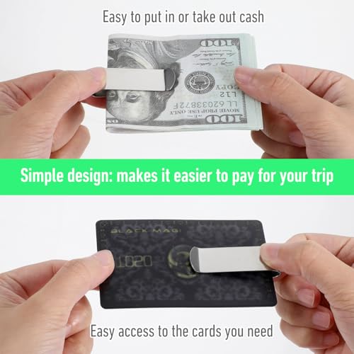 20 Pack Stainless Steel Money Clips, Small Slim Money Clips, Metal Credit Business Card Holder, Minimalist Slim Front Pocket Wallet Clip for Women, Men(Silver)4